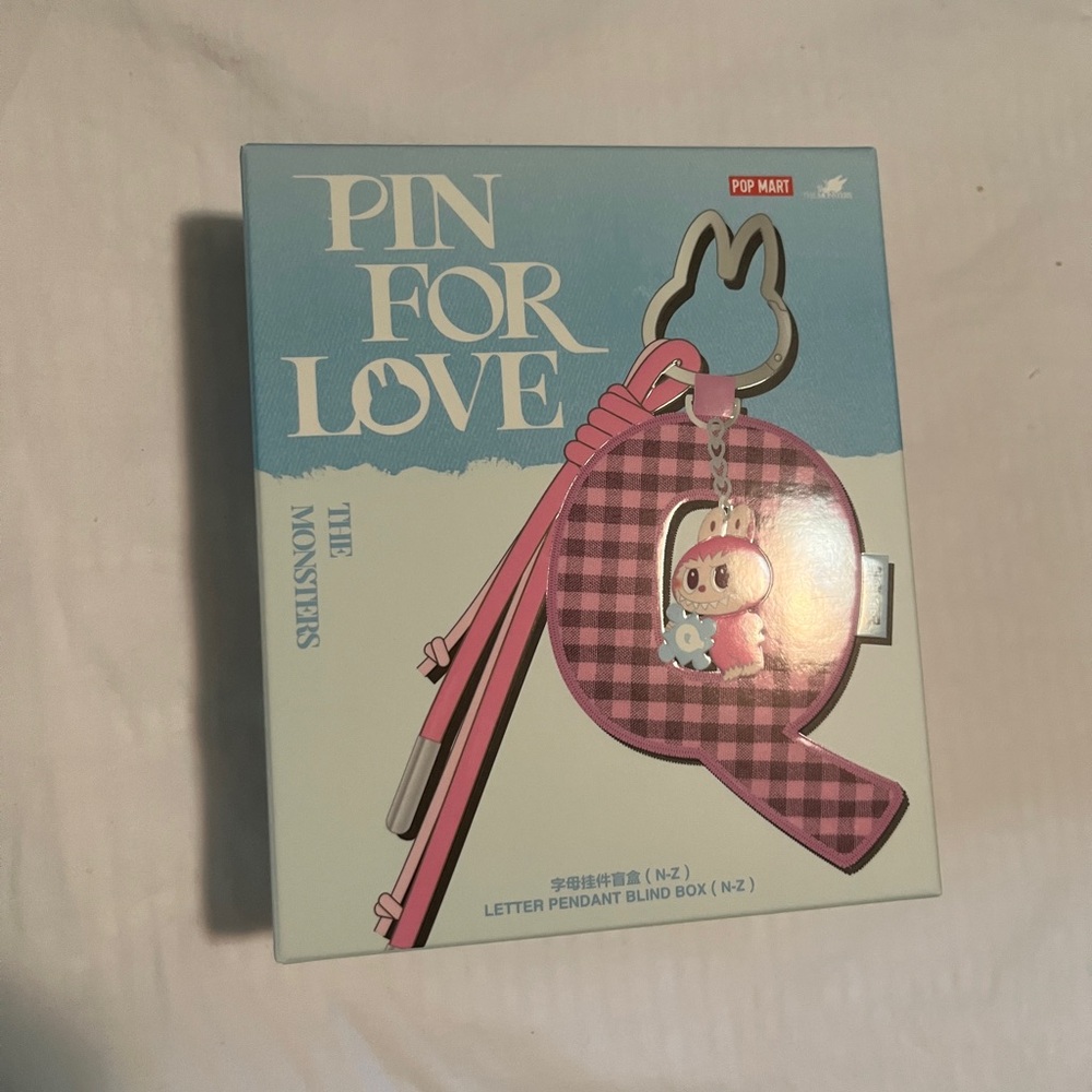 PopMart Labubu Pin For Love Letter “Y” Keychain